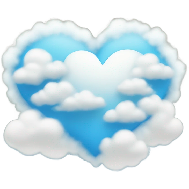 Heart blue with clouds emoji