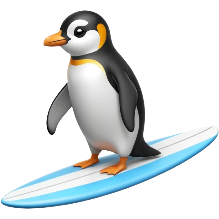Penguin on a surfboard  emoji