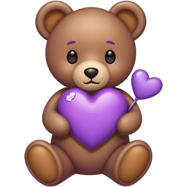 cuore viola e orsetto emoji