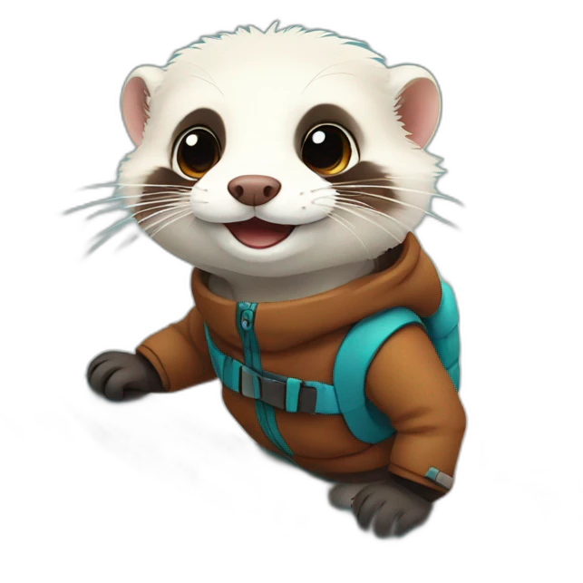 ferret snowboarding emoji