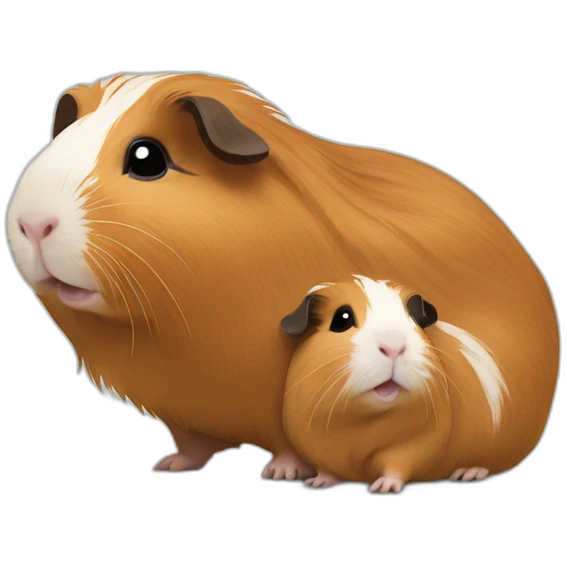 Guinea pig with his baby emoji