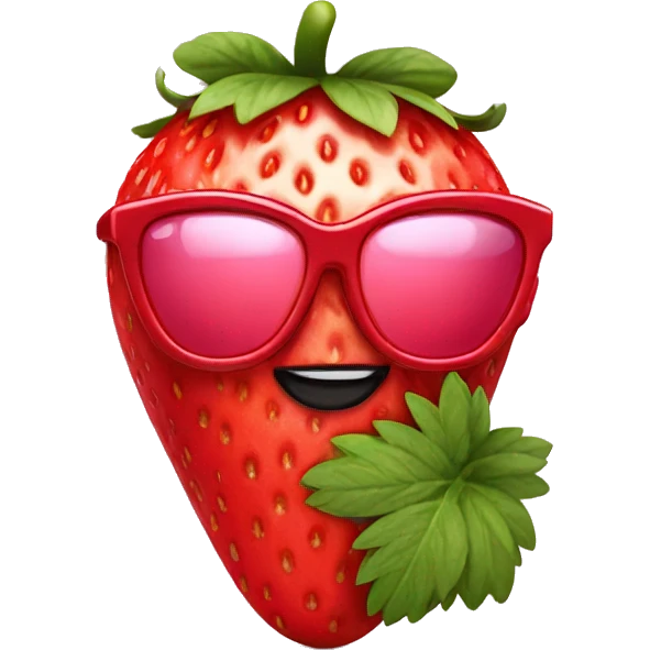 Strawberry with sunglasses emoji