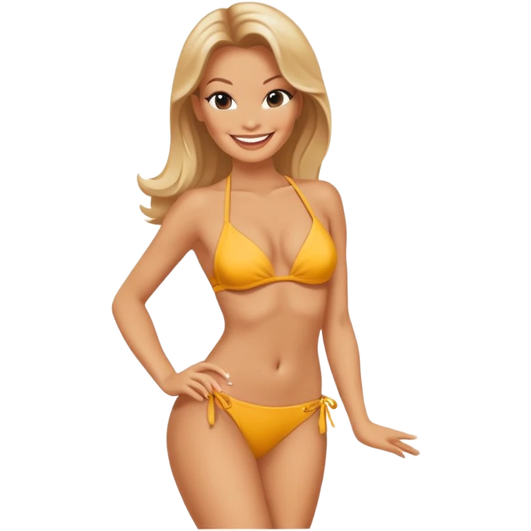 Dancing Karen Mulder in bikini emoji
