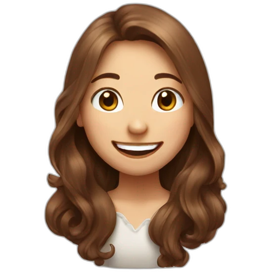 Brown long hair girl-Oval face-Laugh like Yu Shuxin. emoji