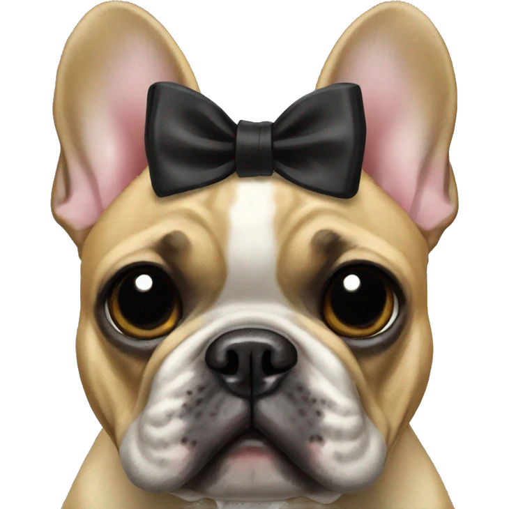 Black french bulldog with bow tie emoji