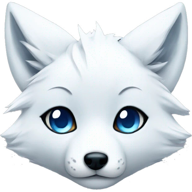 white fox with ice on forehead, anime emoji