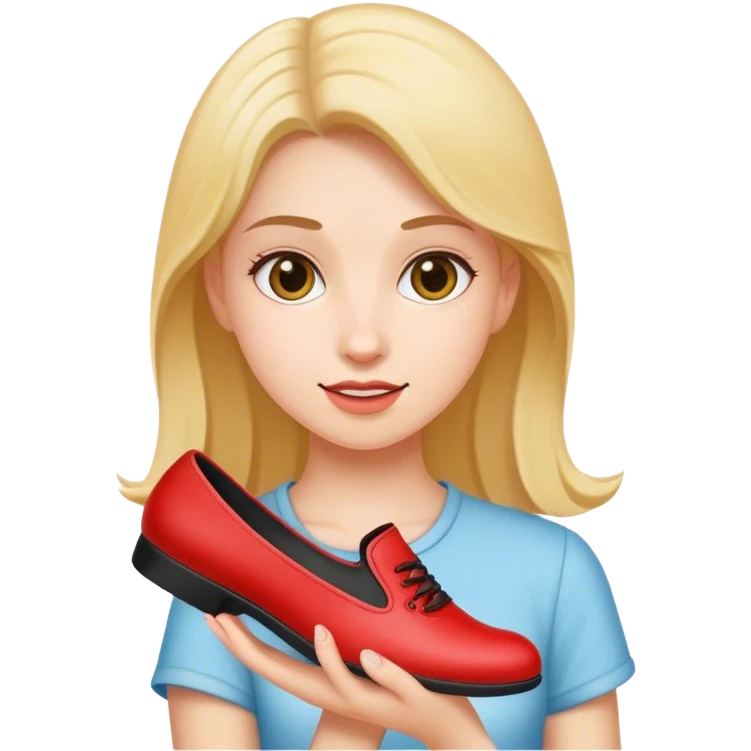 Girl holding a shoe  emoji
