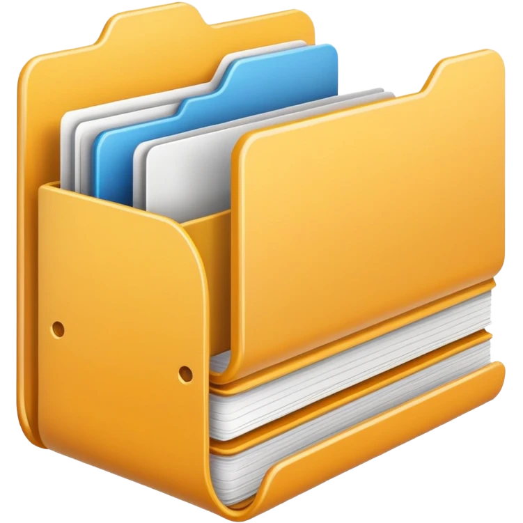 Desktop application folder structure with nested folders and files emoji