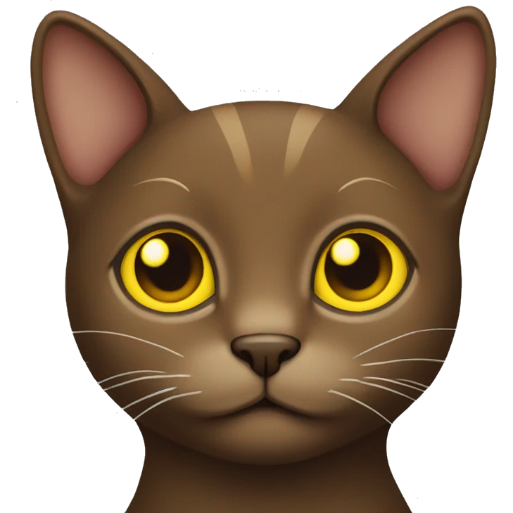 Create a Brown cat with yellow eyes  emoji