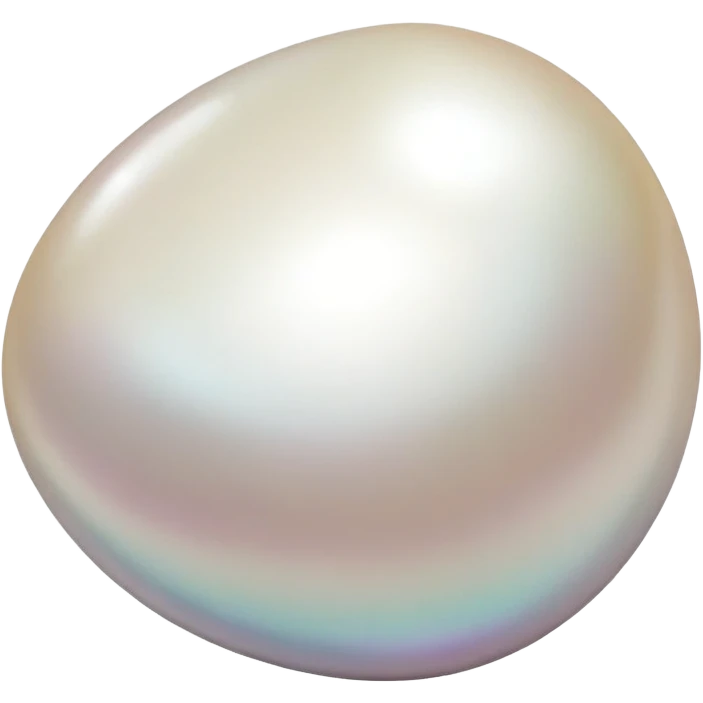 White pearl gemstone with pearlescent shine and luster emoji