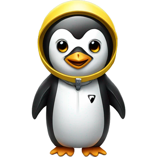 penguin wearing a radiation suit emoji