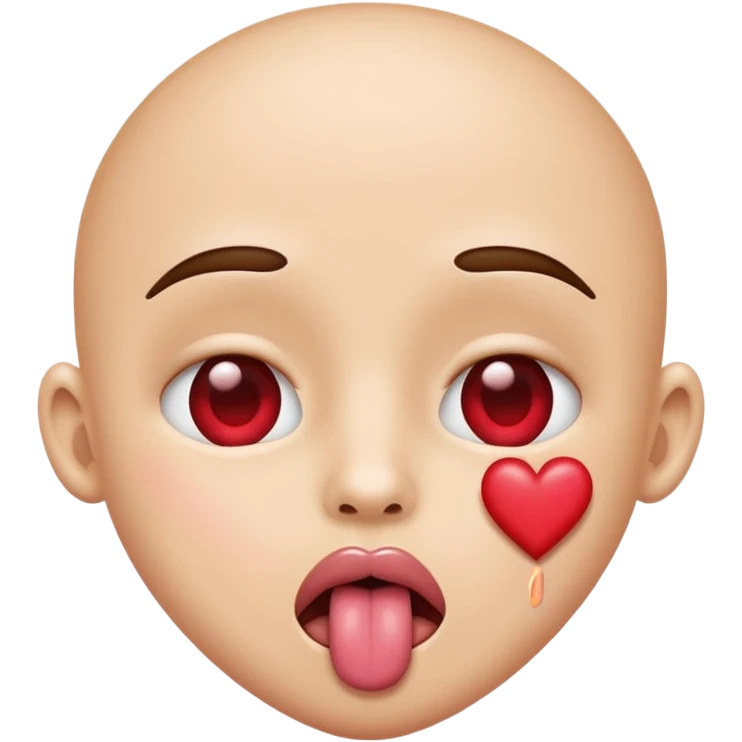 Has hearts as its eyes, has its tongue sticking out  emoji
