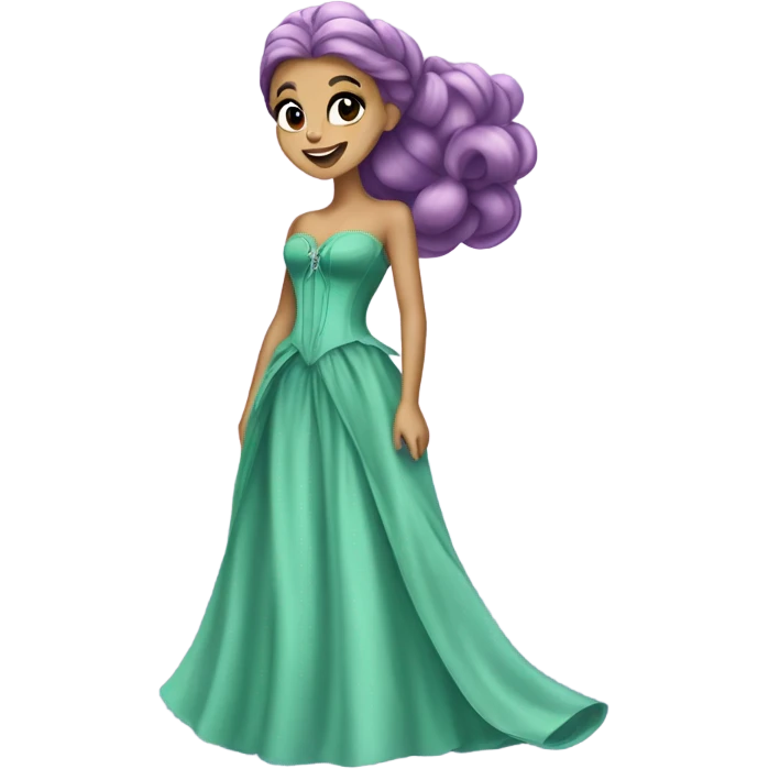 Ariana Grande as Galinda from wicked wearing long flowing dress  emoji