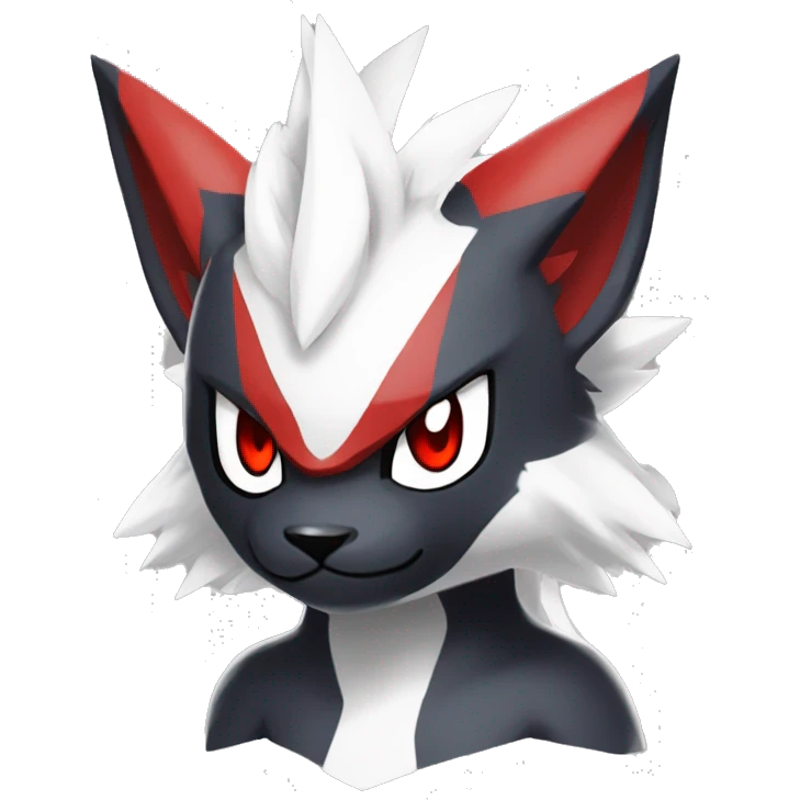 Black Cool Edgy Anthro Zangoose Litten Absol Fakémon  with White and Red Edgy markings emoji