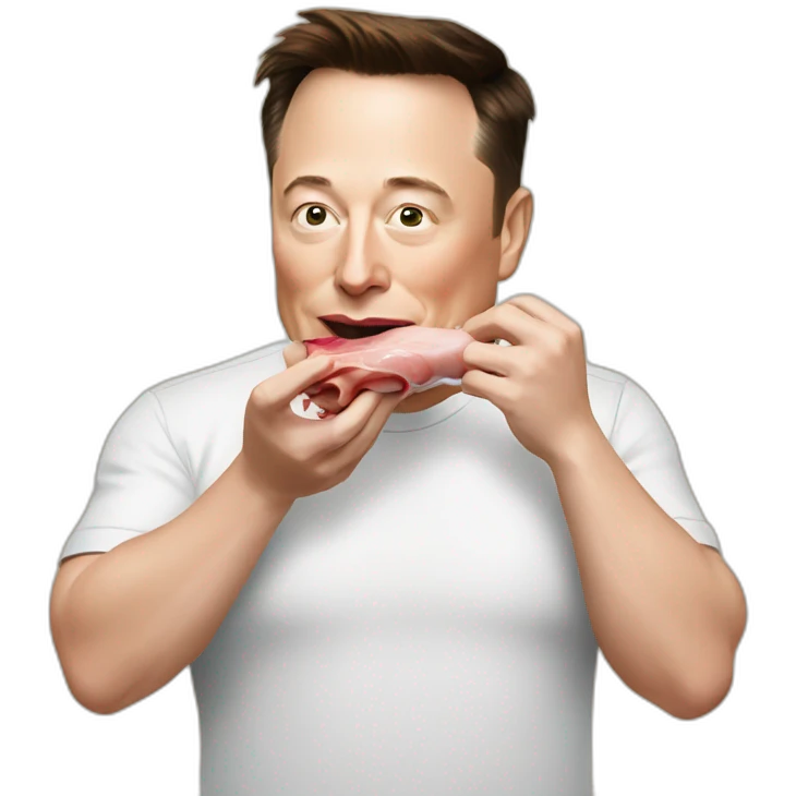 elon musk eat pig emoji