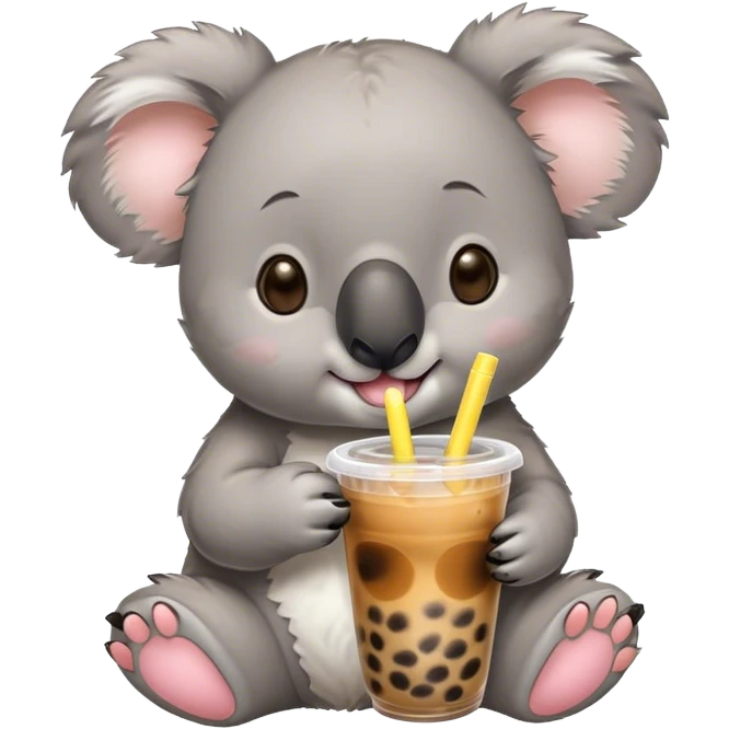 Koala drinking bubble tea emoji