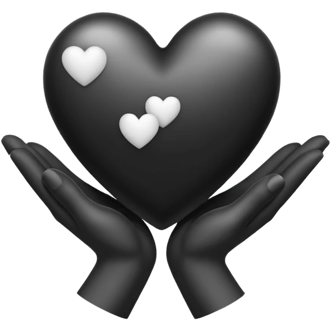  black and white heart in hand emoji