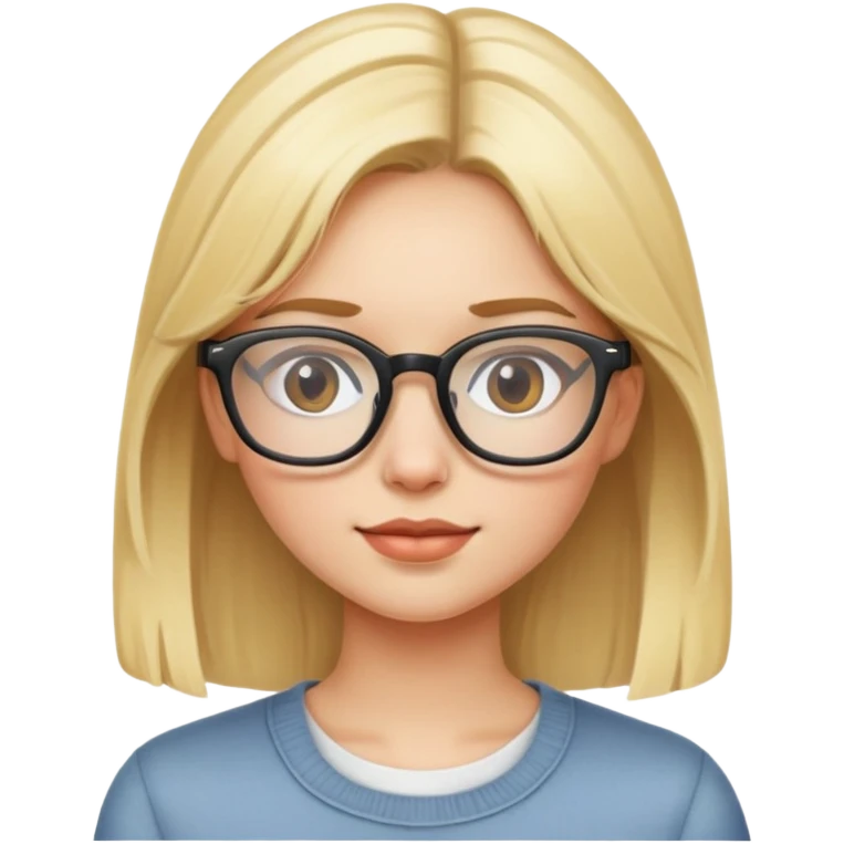 blonde girl with glasses emoji