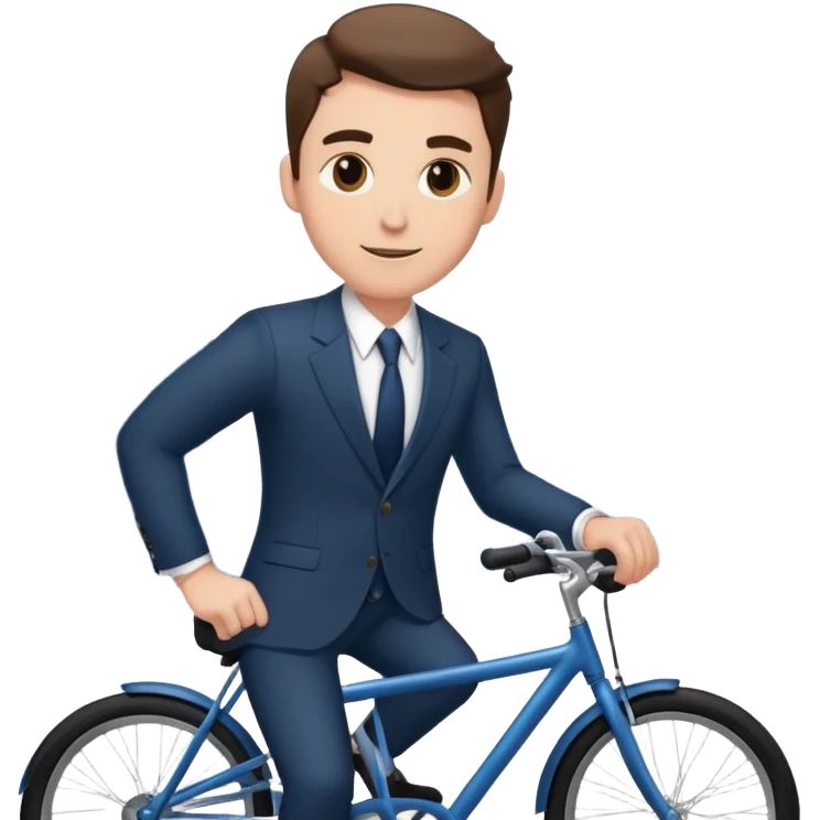 A man on a bike in an office emoji