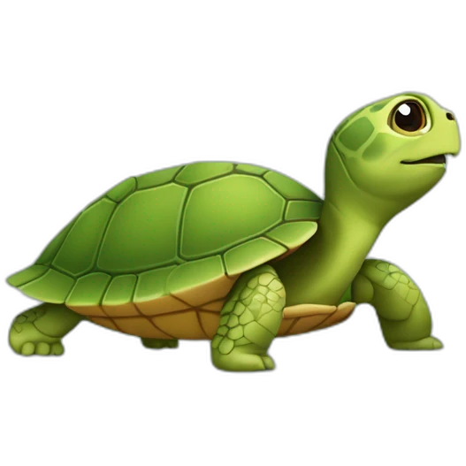 Tortue sur une fusée emoji