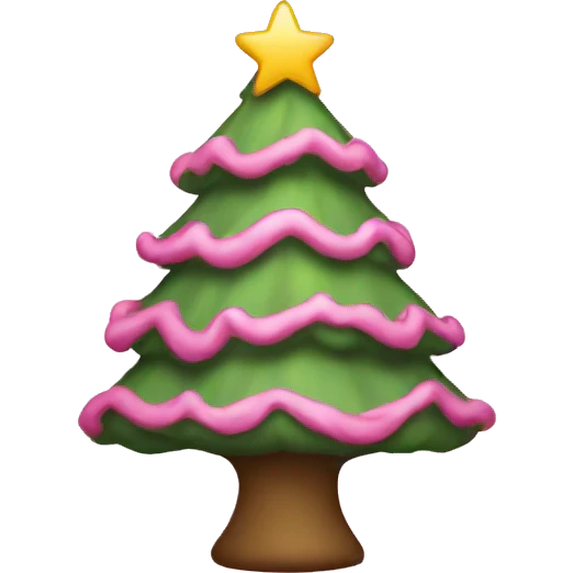 pink christmas tree emoji