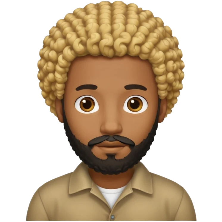 Black man with black beard and curly blond hair emoji