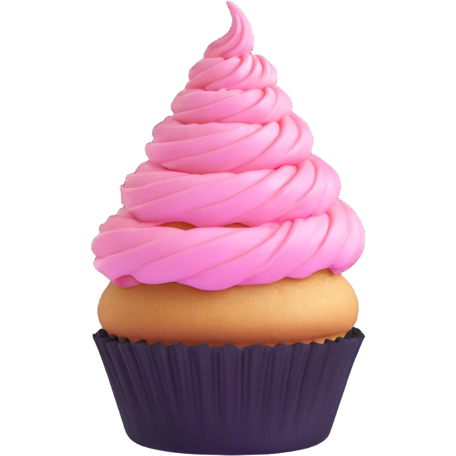 cupcake with pink icing emoji