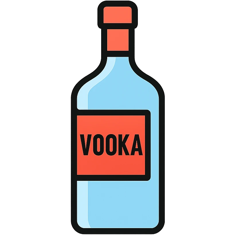 A simple and bold bottle of vodka, 3/4 view emoji