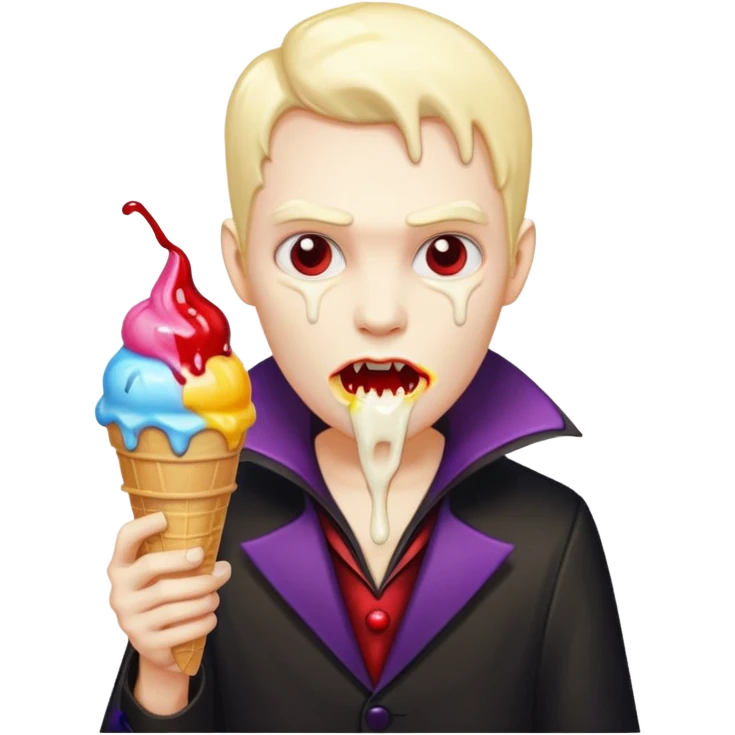 vampire with ice cream emoji