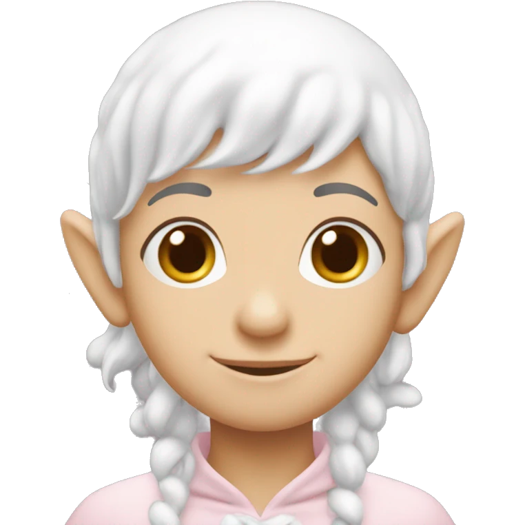 Light pink, snowy elf ￼ emoji