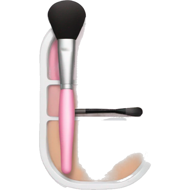 blush make up container with make up brush  emoji