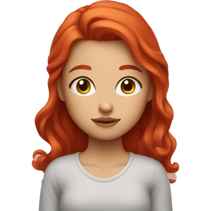 girl with red hair rolls her eyes emoji