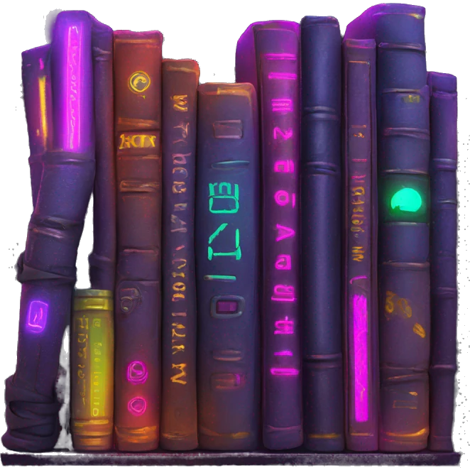 books cyberpunk neon emoji