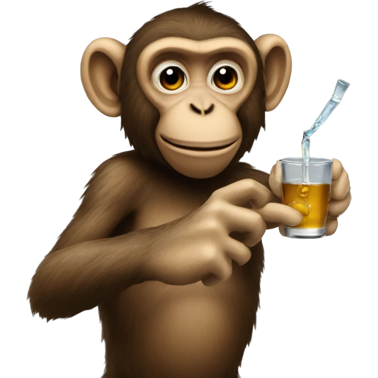 Monkey taking a shot emoji