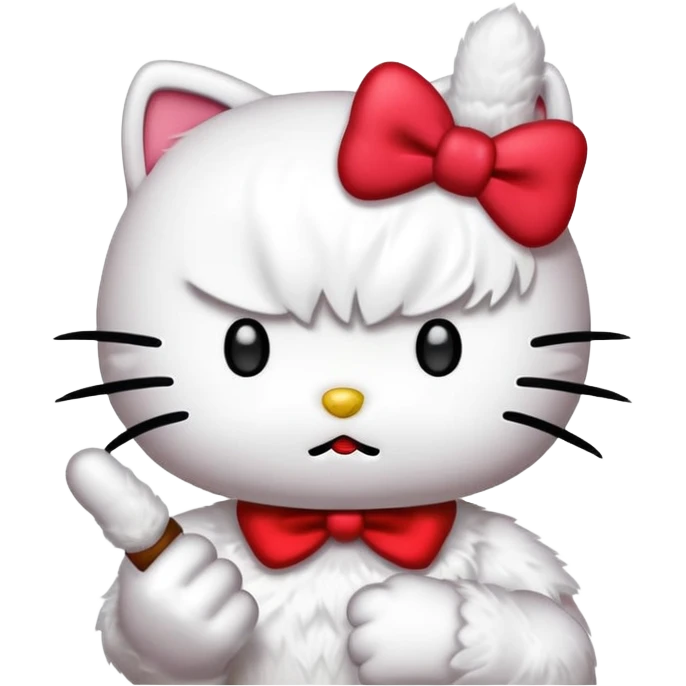 Hello kitty with middle finger  emoji