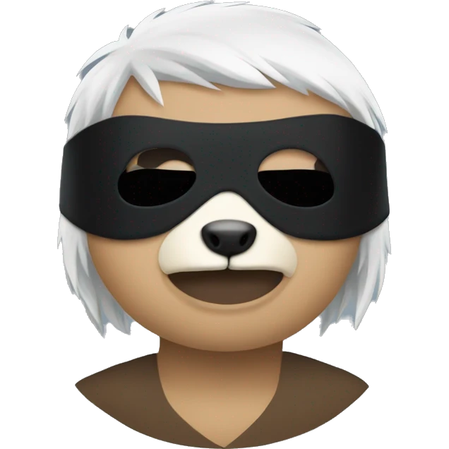 Sloth with white hair and a black blindfold emoji