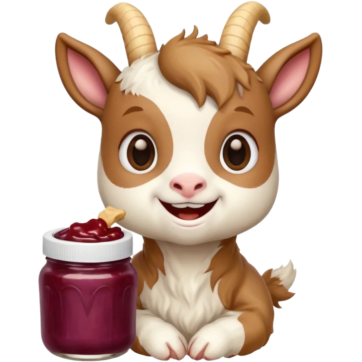 cute baby goat eating peanut butter and jelly  emoji