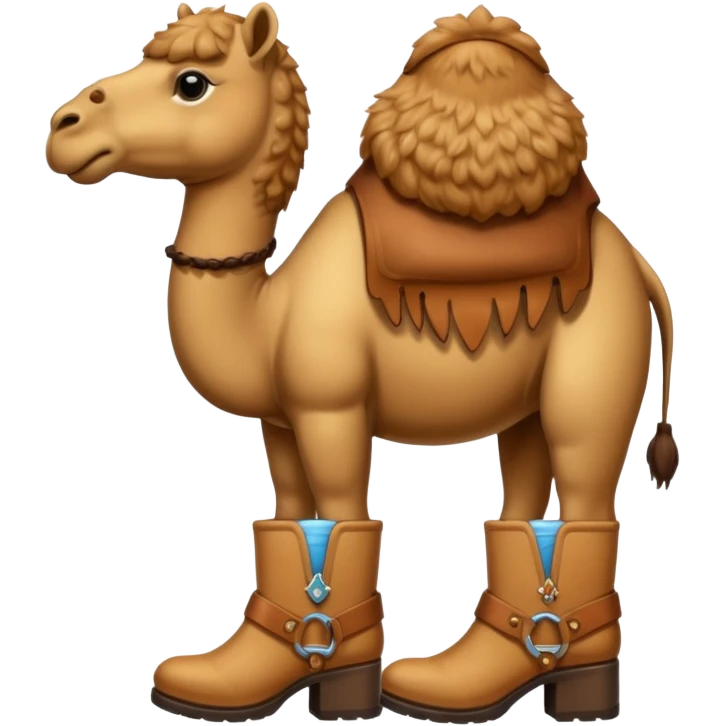 Camel Head Fridge Body Camel Legs Wear And Brown Boots And Background City emoji