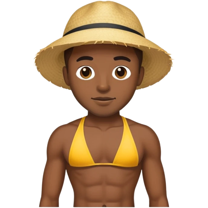  Black man wearing a bikini emoji