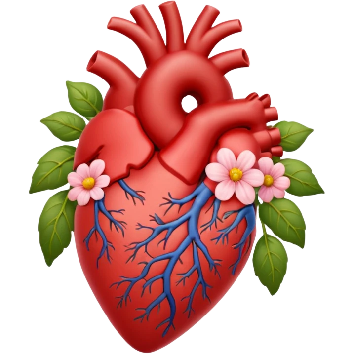 Anatomical hart with flowers emoji