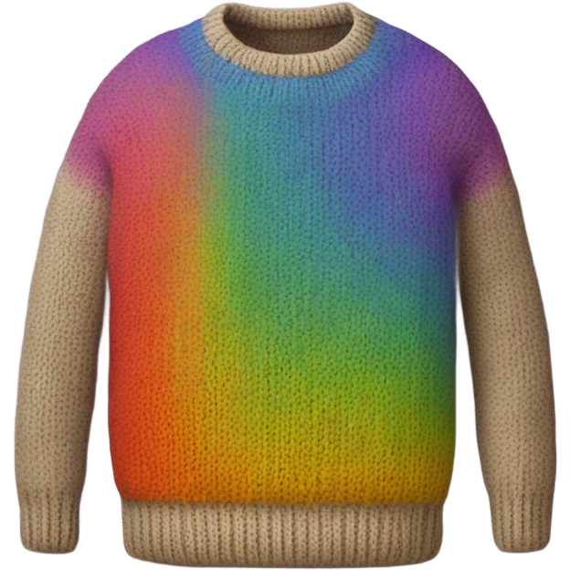 Knit sweater with rainbow design emoji