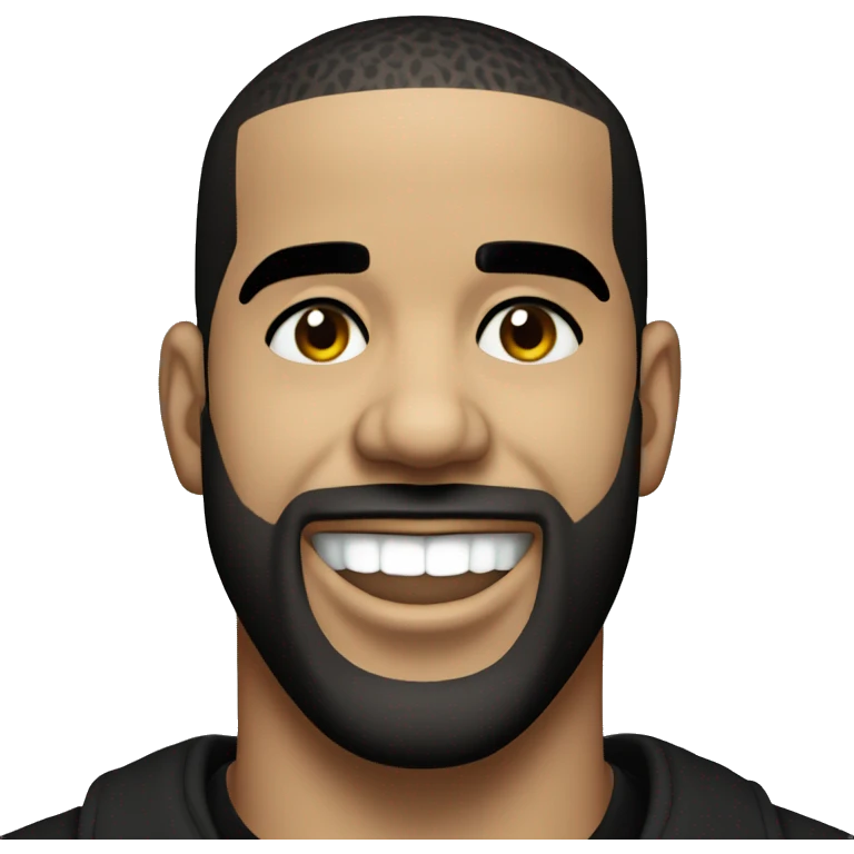 The rapper drake with an evil smile emoji