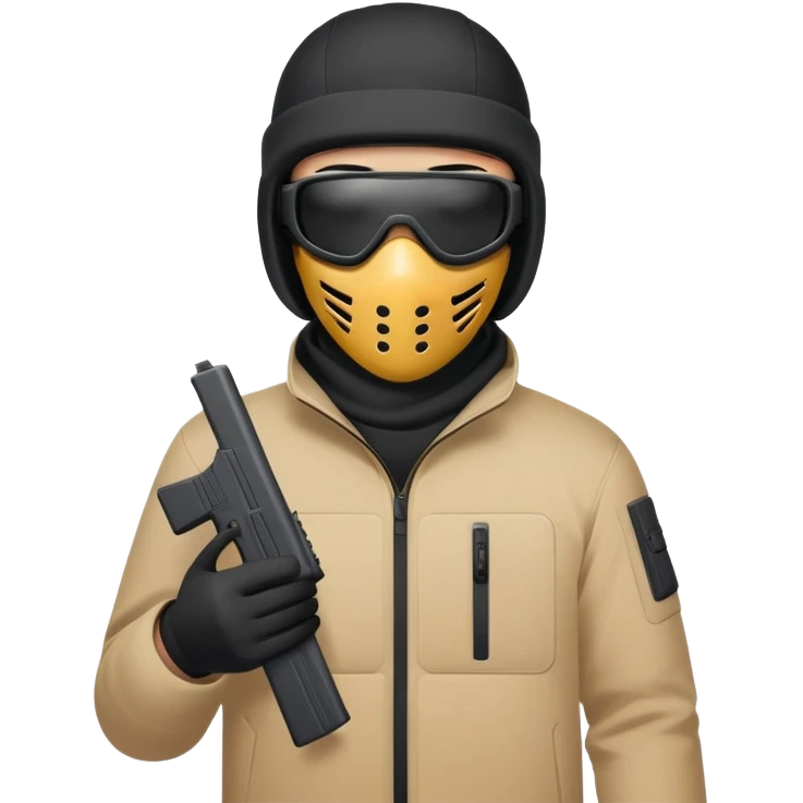 Yn holding a Glock with a switch wearing a Nike ski mask emoji