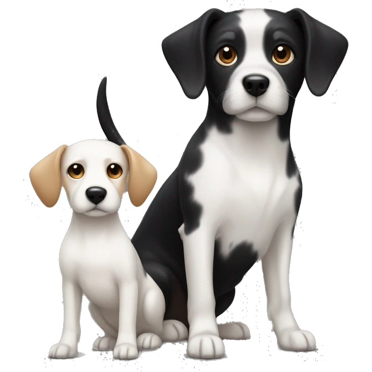 small black dog and small white dog with light brown spots  emoji