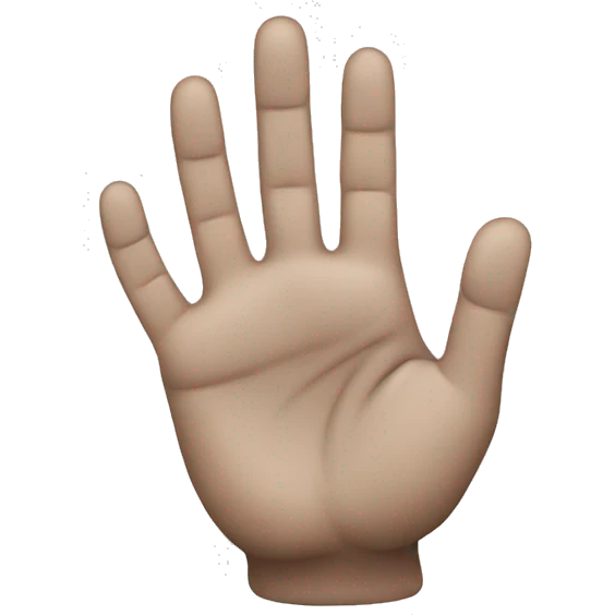 A hand which shows 4 fingers emoji