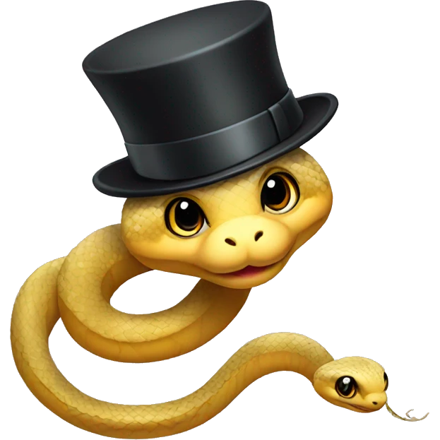 baby snake wearing top hat emoji