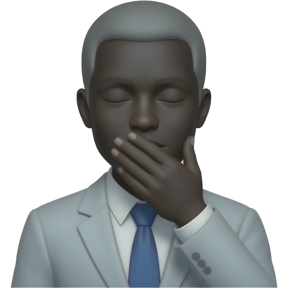 🤫 Convert this emoji into 4k quality and cool the hands are in white and the face are in black emoji