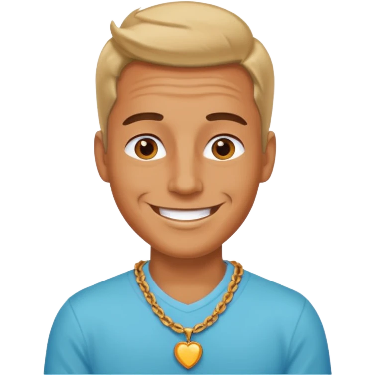 a rockstar man wearing necklace emoji