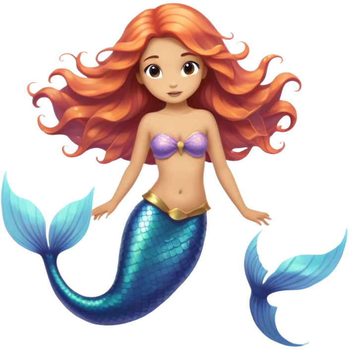mermaid girl underwater scene emoji