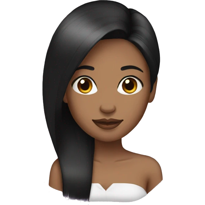 Black female black straight hair emoji